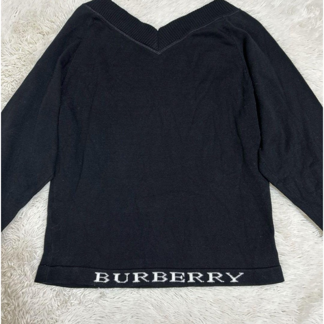 BURBERRY(バーバリー)のBURBERRY コットン100%ニット バックロゴ レディースのトップス(ニット/セーター)の商品写真