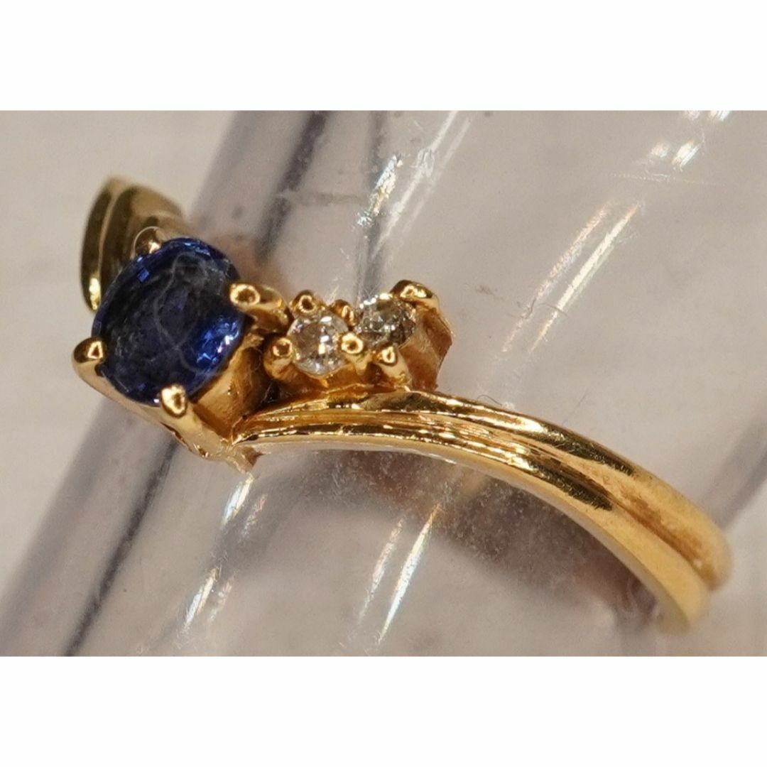 K18金サファイア×ダイヤの指輪 レディースのアクセサリー(リング(指輪))の商品写真