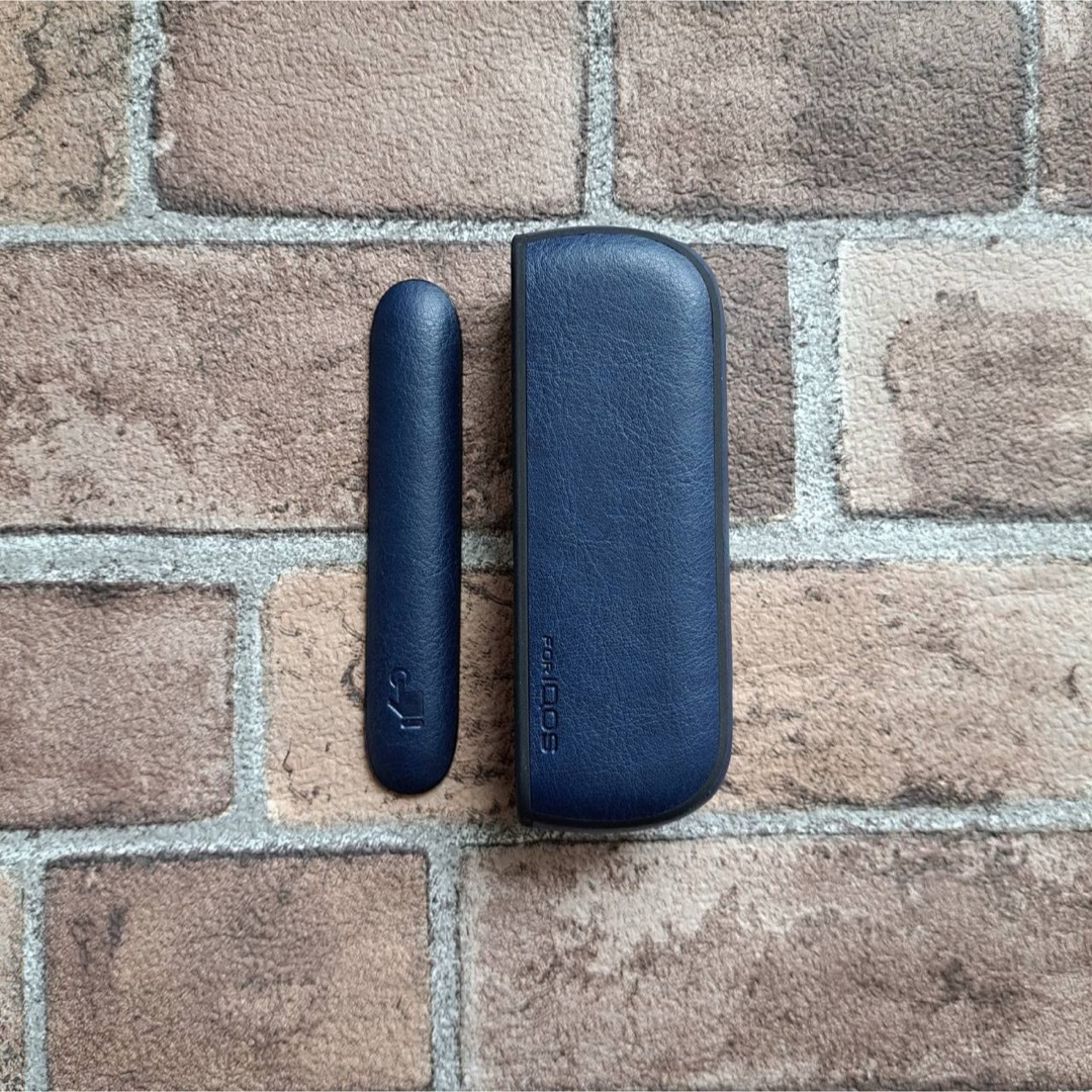 IQOS3ケース ドアカバー セット レザー DUO対応 ブルー メンズのファッション小物(タバコグッズ)の商品写真
