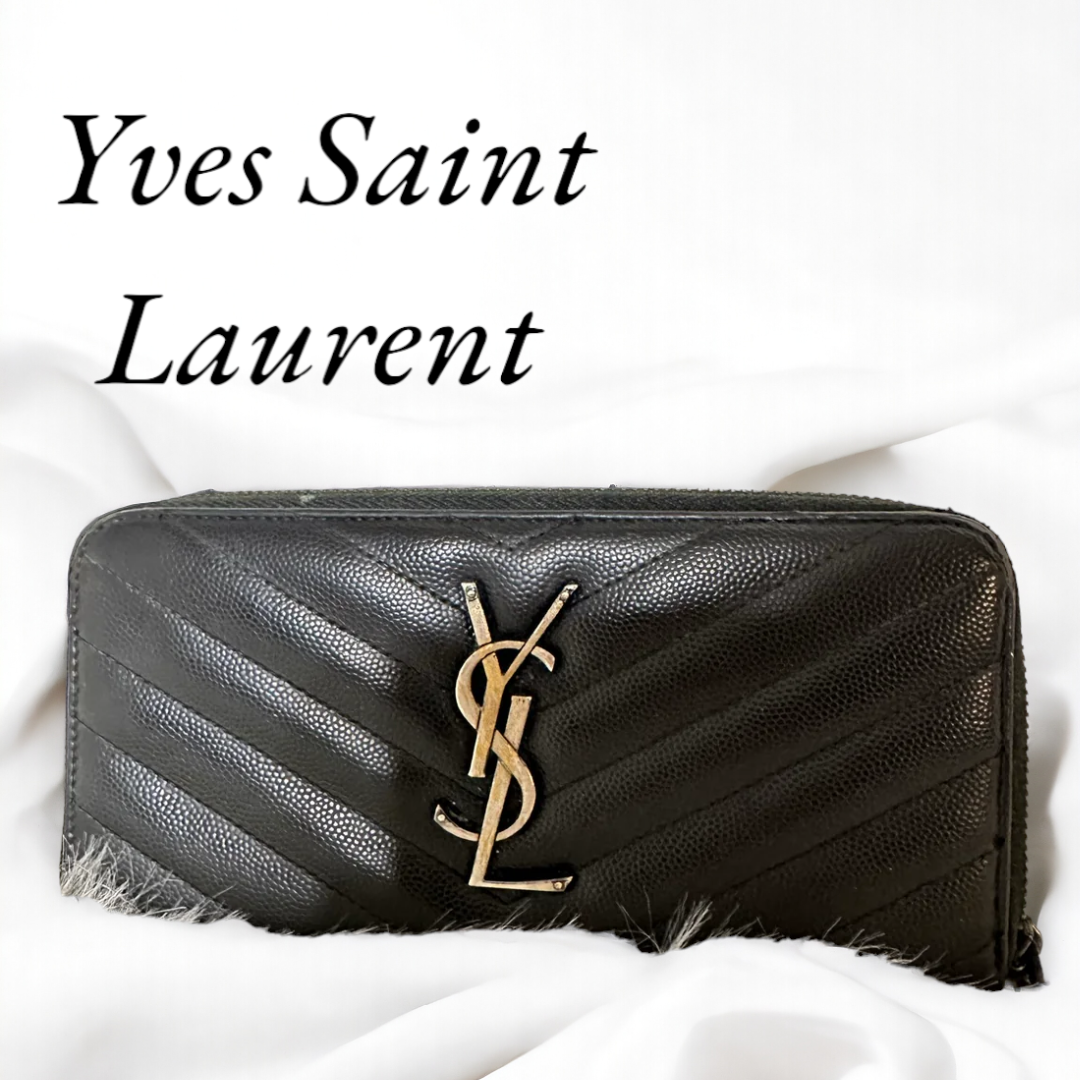 Yves Saint Laurent(イヴサンローラン)のイヴサンローラン YSL Paris ウォレット コンパクト ラウンドファスナー レディースのファッション小物(財布)の商品写真