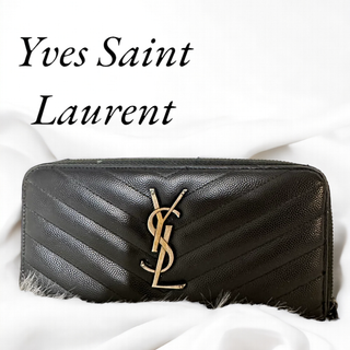 Yves Saint Laurent - イヴサンローラン YSL Paris ウォレット コンパクト ラウンドファスナー