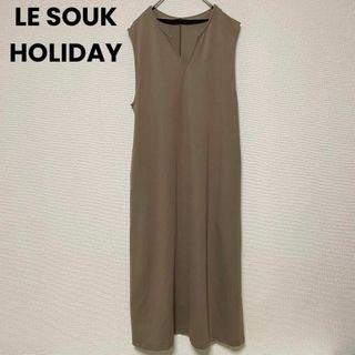 ルスーク(Le souk)のxx83 LE SOUK/ルスーク/ノースリーブワンピース/グレージュ/伸縮性/(ロングワンピース/マキシワンピース)