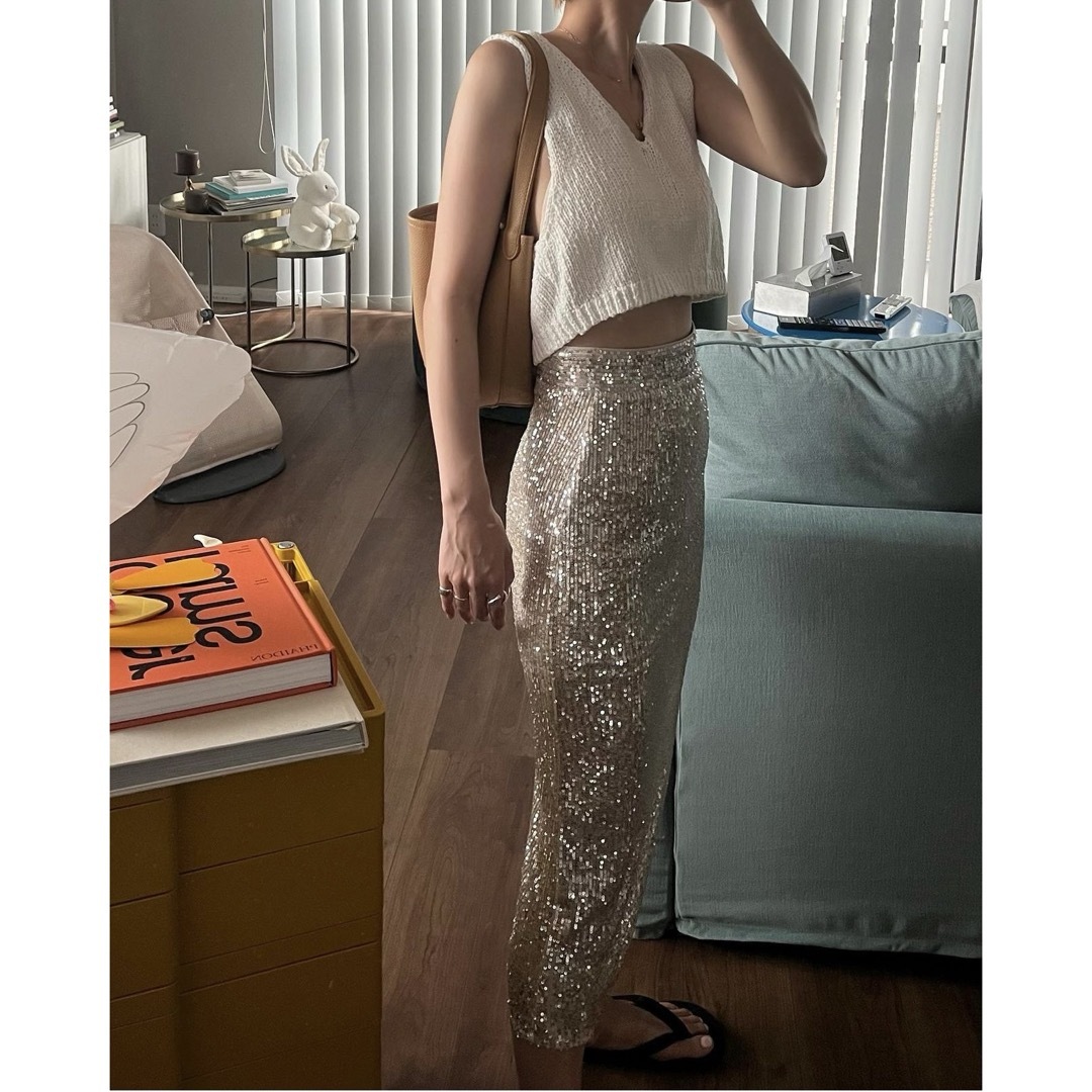 TODAYFUL(トゥデイフル)のH&M スパンコール タイトスカート レディースのスカート(ロングスカート)の商品写真