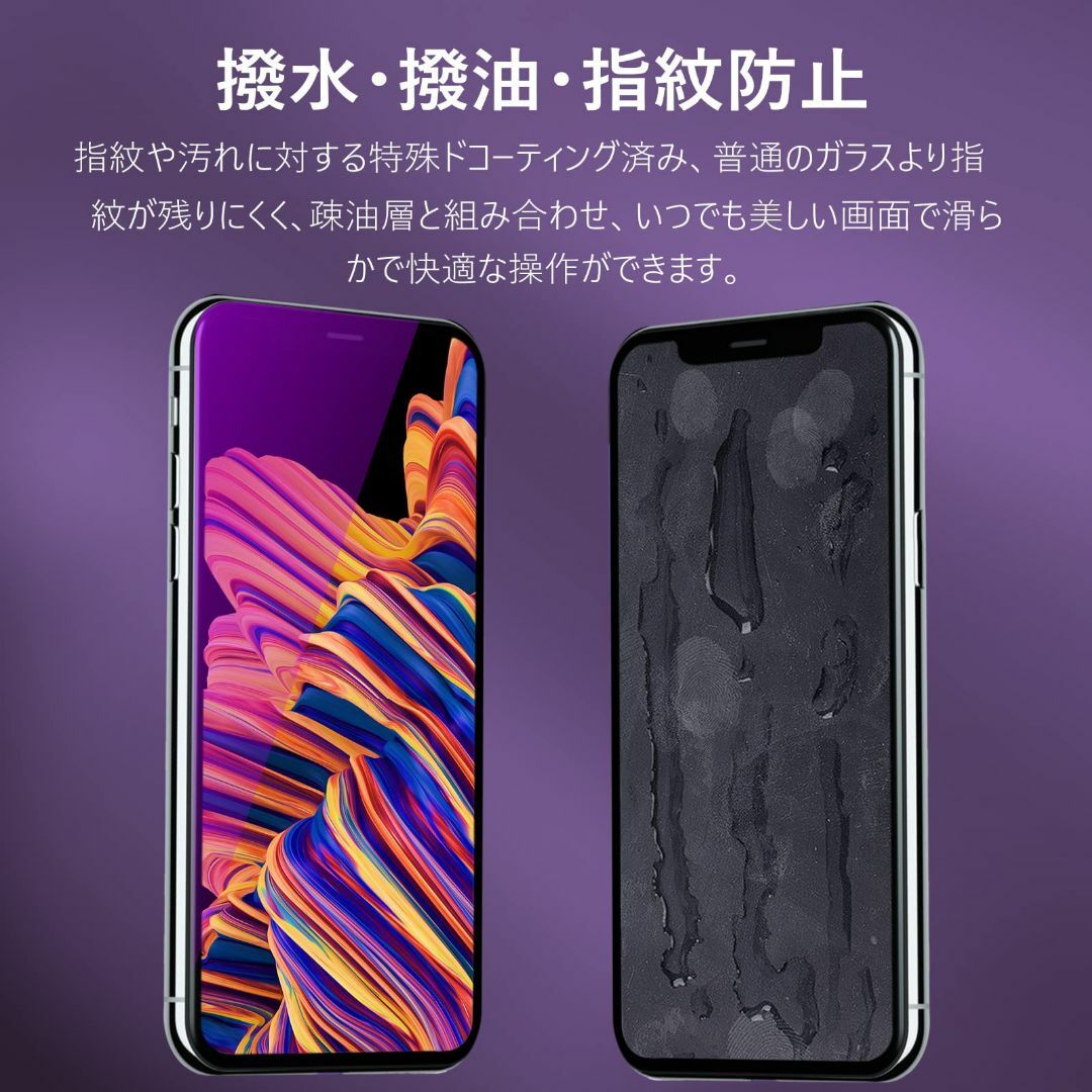 iPhone11 ガラスフィルム ブルーライトカット 【2枚セット/全面】 iP スマホ/家電/カメラのスマホアクセサリー(その他)の商品写真