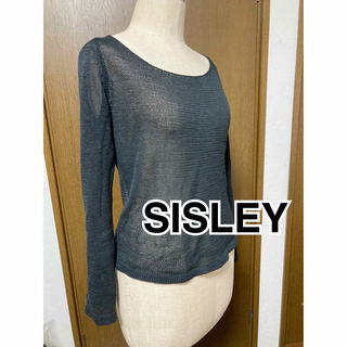 シスレー(Sisley)のSISLEY シースルーニット イタリア製 黒S(ニット/セーター)