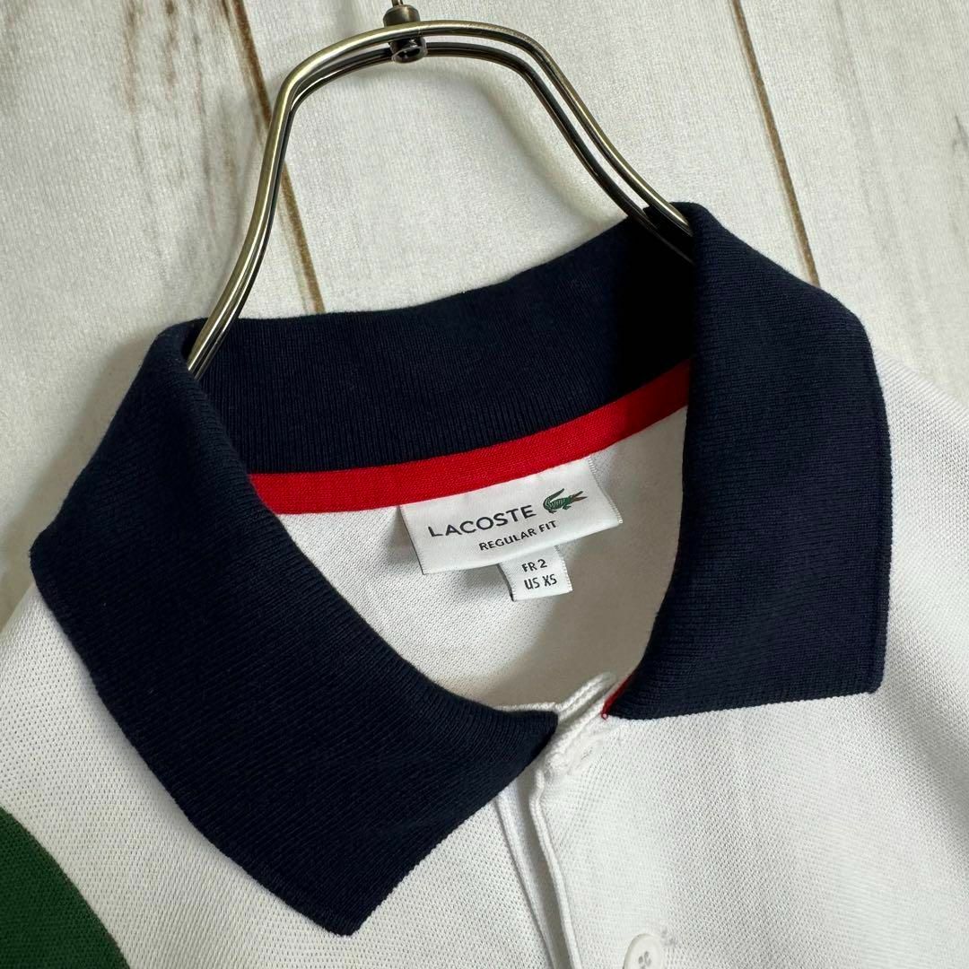 LACOSTE(ラコステ)の【超希少デザイン】　美品　ラコステ　ポロシャツ　クレイジーパターン　ビッグロゴ メンズのトップス(ポロシャツ)の商品写真