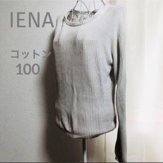 イエナ(IENA)のIENA イエナ　ラウンドネック　コットンニット　白M(ニット/セーター)