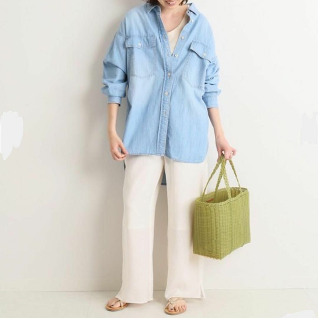 SLOBE IENA(スローブイエナ)の@【Fくらい】Le denim SLOBE IENA デニム ロングシャツ レディースのトップス(シャツ/ブラウス(長袖/七分))の商品写真