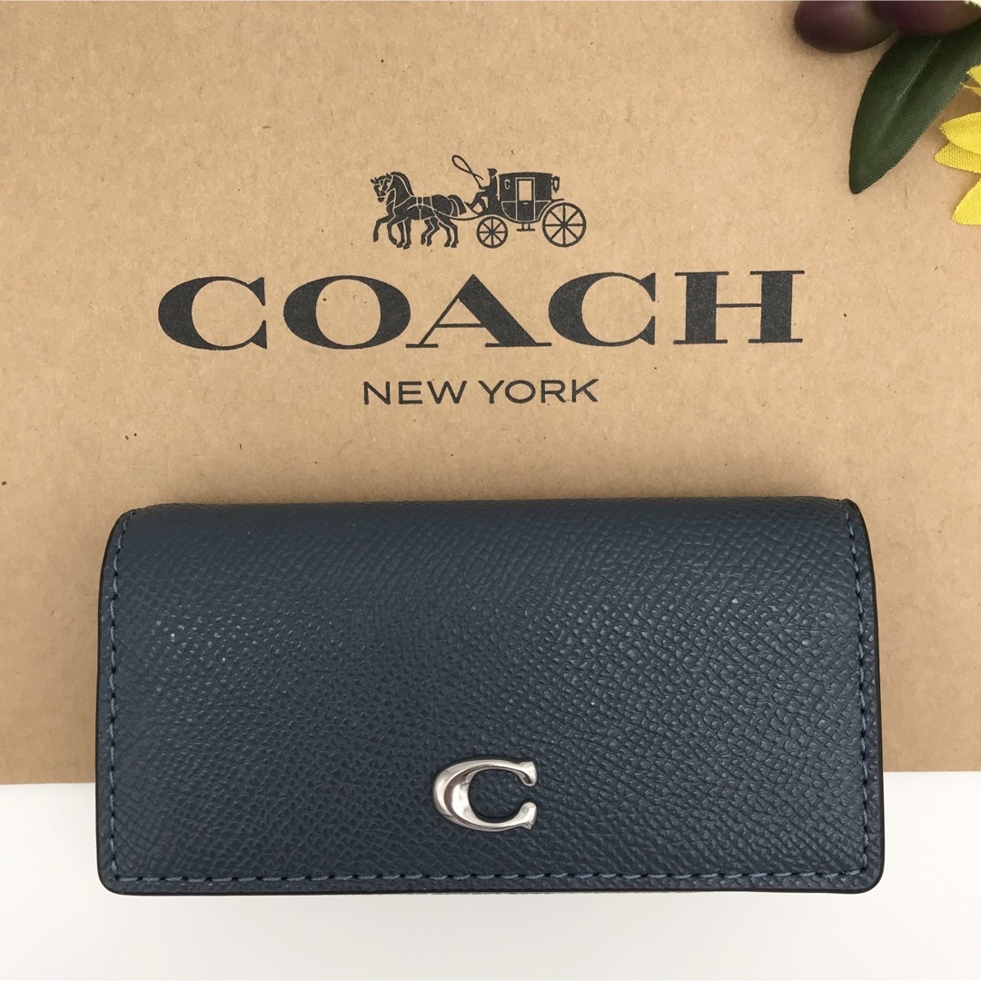 COACH(コーチ)のCOACH ★大人気★ 6リングキーケース デニム クロスグレインレザー 新品 レディースのファッション小物(キーケース)の商品写真