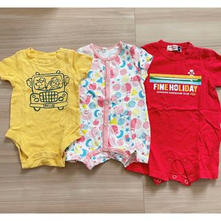 ベビーギャップ(babyGAP)のロンパース 半袖ロンパース カバーオール 3枚セット ベビー服 出産準備(ロンパース)