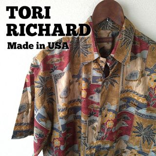 【美品】 USA製 TORI RICHARD トリリチャード　アロハ　総柄(シャツ)