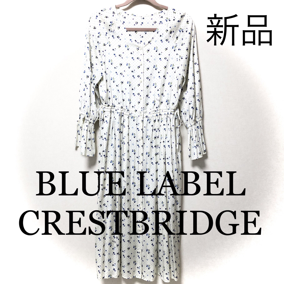 BLUE LABEL CRESTBRIDGE(ブルーレーベルクレストブリッジ)の新品♡BLUE LABEL CRESTBRIDGE 小花柄ワンピース　38 レディースのワンピース(ロングワンピース/マキシワンピース)の商品写真