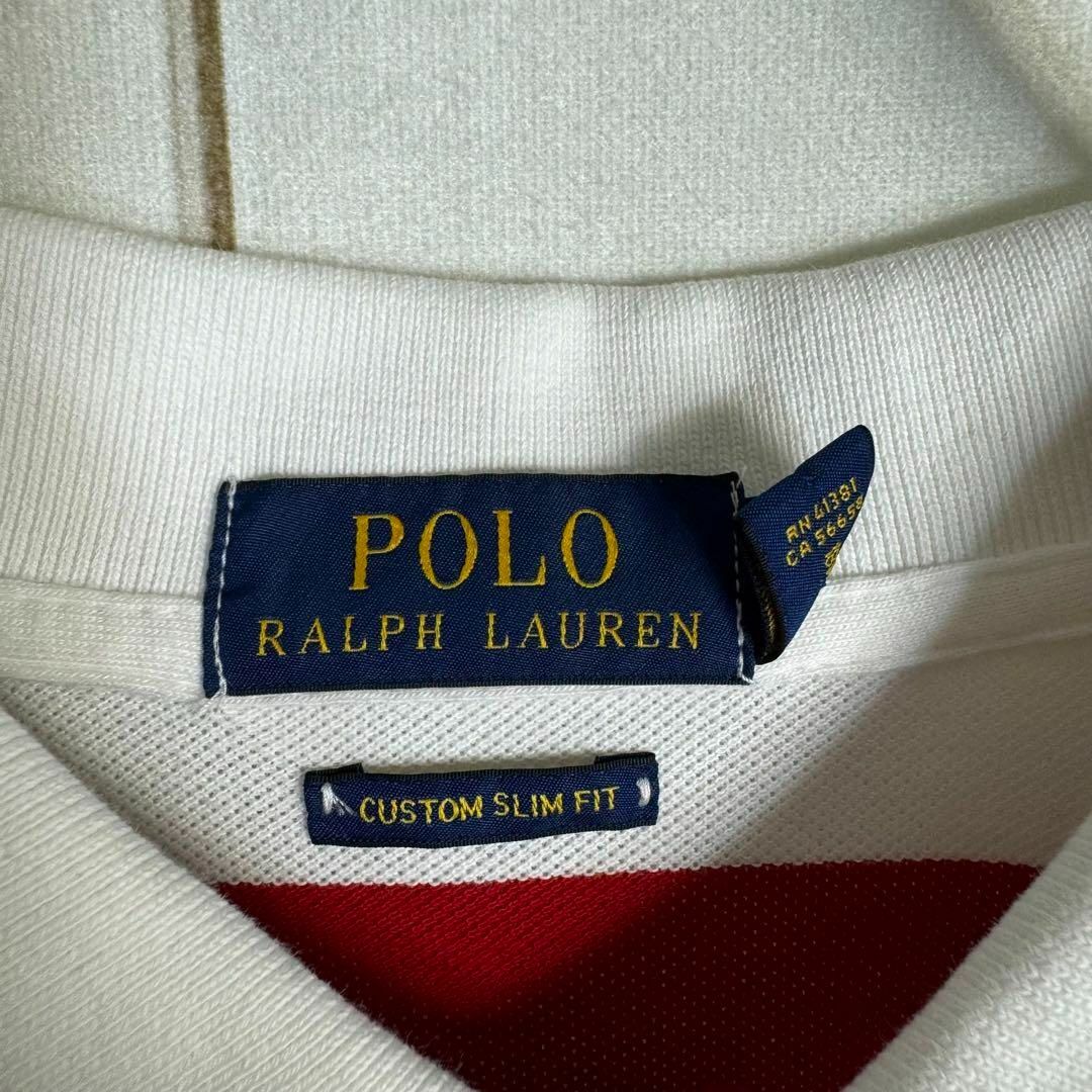 POLO RALPH LAUREN(ポロラルフローレン)の【希少デザイン】　ポロラルフローレン　ポロシャツ　鹿の子　マルチボーダー　Ｌ メンズのトップス(ポロシャツ)の商品写真