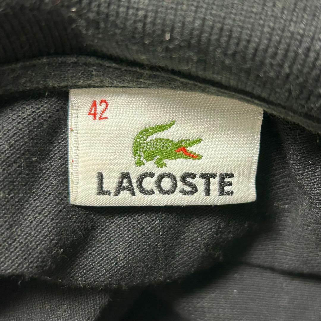 LACOSTE(ラコステ)の【LACOSTE】ロゴポロシャツ　ドライ素材　スリット破れ　ブラック　XL レディースのトップス(ポロシャツ)の商品写真