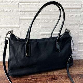 プラダ(PRADA)のプラダ ナイロン×エナメル ハンド ショルダー バッグ 2WAY ブラック 黒(ショルダーバッグ)