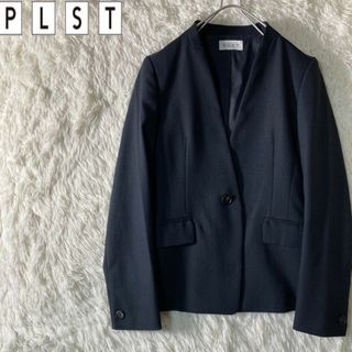 プラステ(PLST)の極美品 PLST プラステ ポリレーヨンストレッチカラーレスジャケット XS(ノーカラージャケット)