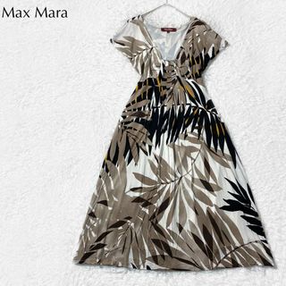 マックスマーラ(Max Mara)の【美品】Max Maraマックスマーラ ボタニカルワンピース Aラインとろみ感(ロングワンピース/マキシワンピース)