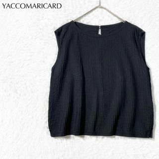 【美品】YACCOMARICARD 縦ピンタック ブラウス ノースリーブ(シャツ/ブラウス(半袖/袖なし))