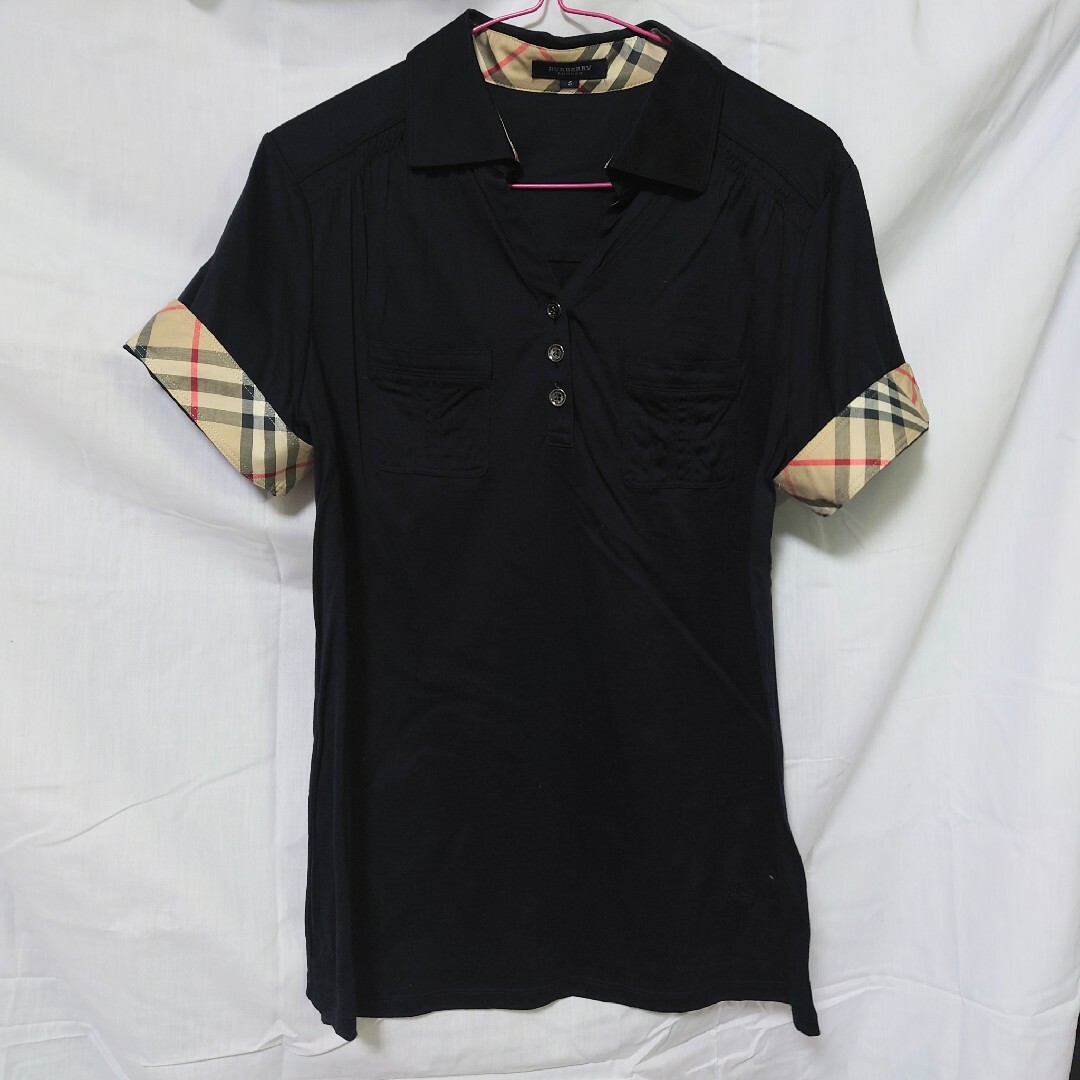 BURBERRY(バーバリー)のバーバリーロンドン ポロシャツ 半袖 サイズ5 ブラック レディースのトップス(ポロシャツ)の商品写真