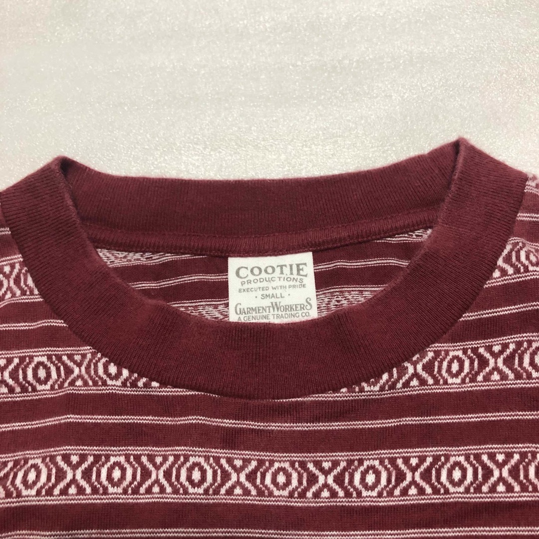 COOTIE(クーティー)の【美品】COOTIE クーティ トライバルボーダーカットソー S 日本製 ロンT メンズのトップス(Tシャツ/カットソー(七分/長袖))の商品写真