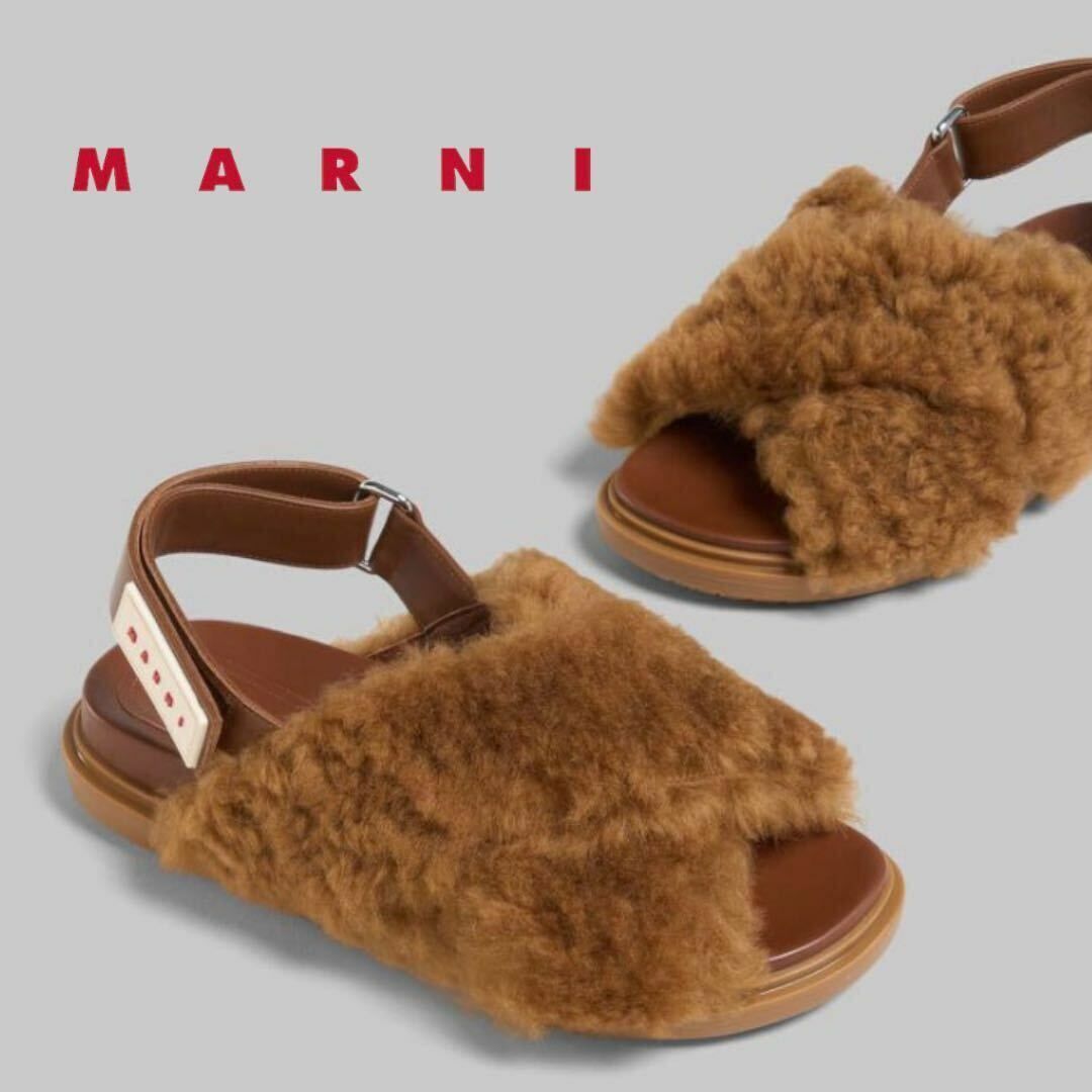 Marni(マルニ)の[超美品] 23AW マルニ サンダル137500円 フスベット ファー レディースの靴/シューズ(サンダル)の商品写真