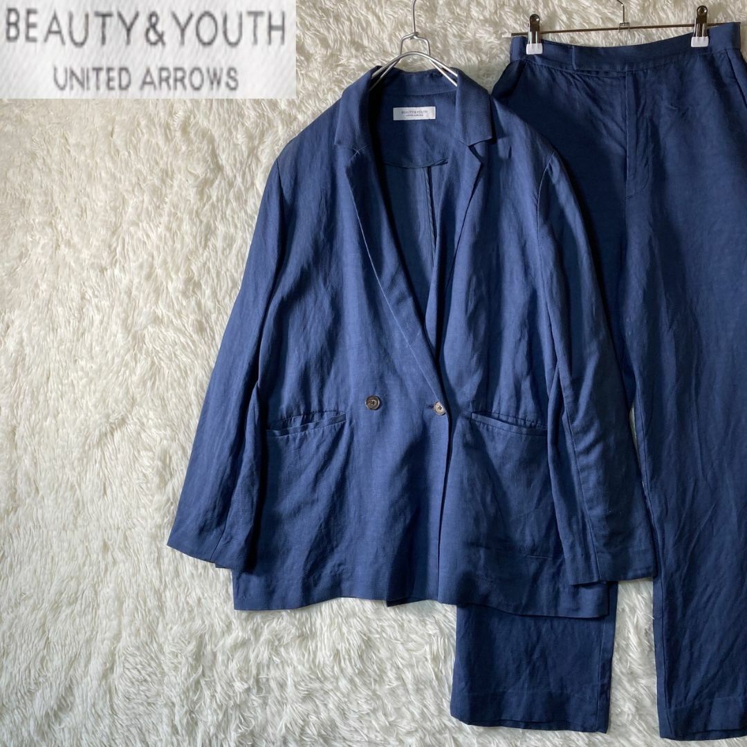 BEAUTY&YOUTH UNITED ARROWS(ビューティアンドユースユナイテッドアローズ)の美品 ビューティー&ユース ユナイテッドアローズ 麻混 セットアップ M S レディースのレディース その他(セット/コーデ)の商品写真