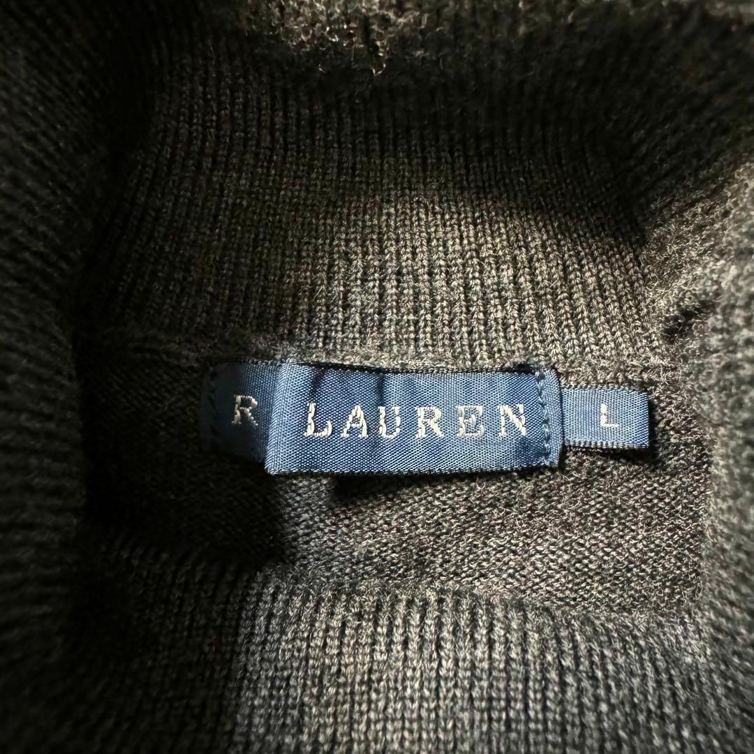 Ralph Lauren(ラルフローレン)の【希少デザイン】　ラルフローレン　サマーニット　タートルネック　ウール　美品　Ｌ レディースのトップス(ニット/セーター)の商品写真