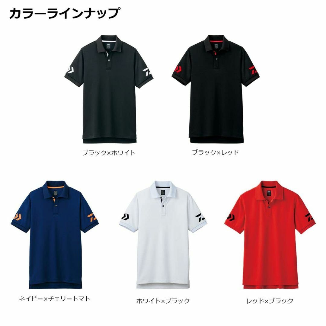 色: ブラック/レッドダイワ(DAIWA) 半袖ポロシャツ DE-7906 レディースのファッション小物(その他)の商品写真