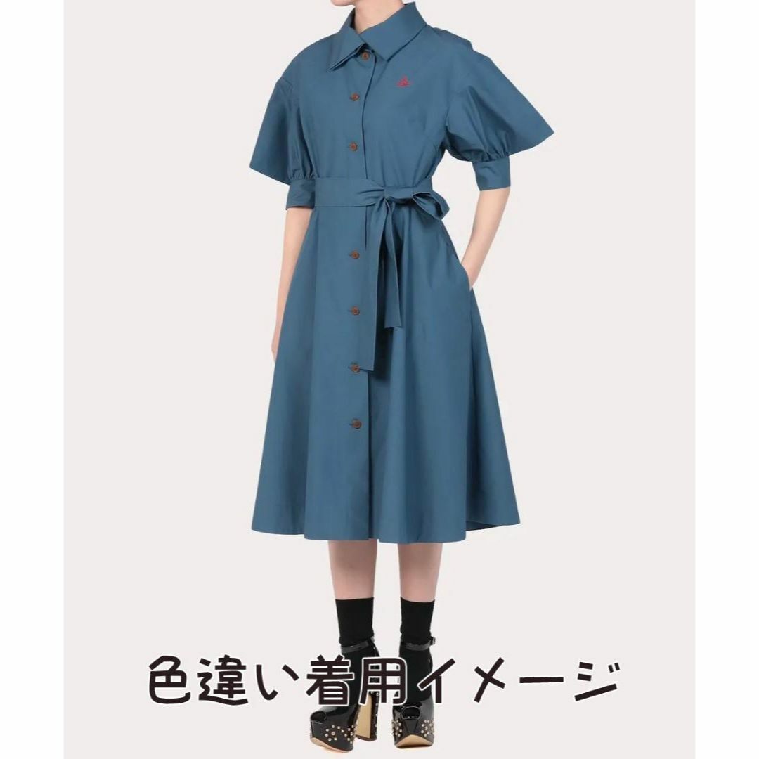 Vivienne Westwood(ヴィヴィアンウエストウッド)のコットンタイプライターシャツワンピース　Vivienne Westwood レディースのワンピース(ロングワンピース/マキシワンピース)の商品写真