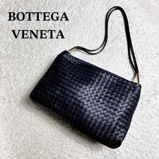 ボッテガヴェネタ(Bottega Veneta)の希少 ボッテガヴェネタ ハンドバッグ ショルダーバッグ イントレチャート  黒(ショルダーバッグ)