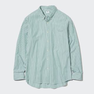 UNIQLO - UNIQLO ユニクロ　シャツ　ストライプ　グリーン