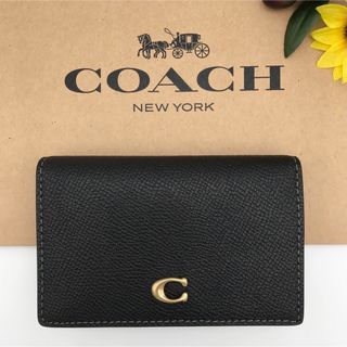 コーチ(COACH)のCOACH ★大人気★ ビジネスカードケース ブラス/ブラック 名刺入れ 新品(名刺入れ/定期入れ)