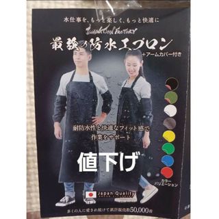 最強の防水エプロン　完全防水　業務用　【新品・未使用】アームカバー付き　黒