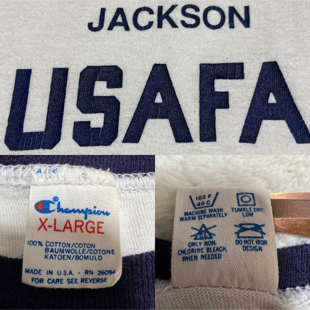 Champion(チャンピオン)のUSA製 80s champion USAFA リンガーTシャツ メンズXL  メンズのトップス(Tシャツ/カットソー(半袖/袖なし))の商品写真