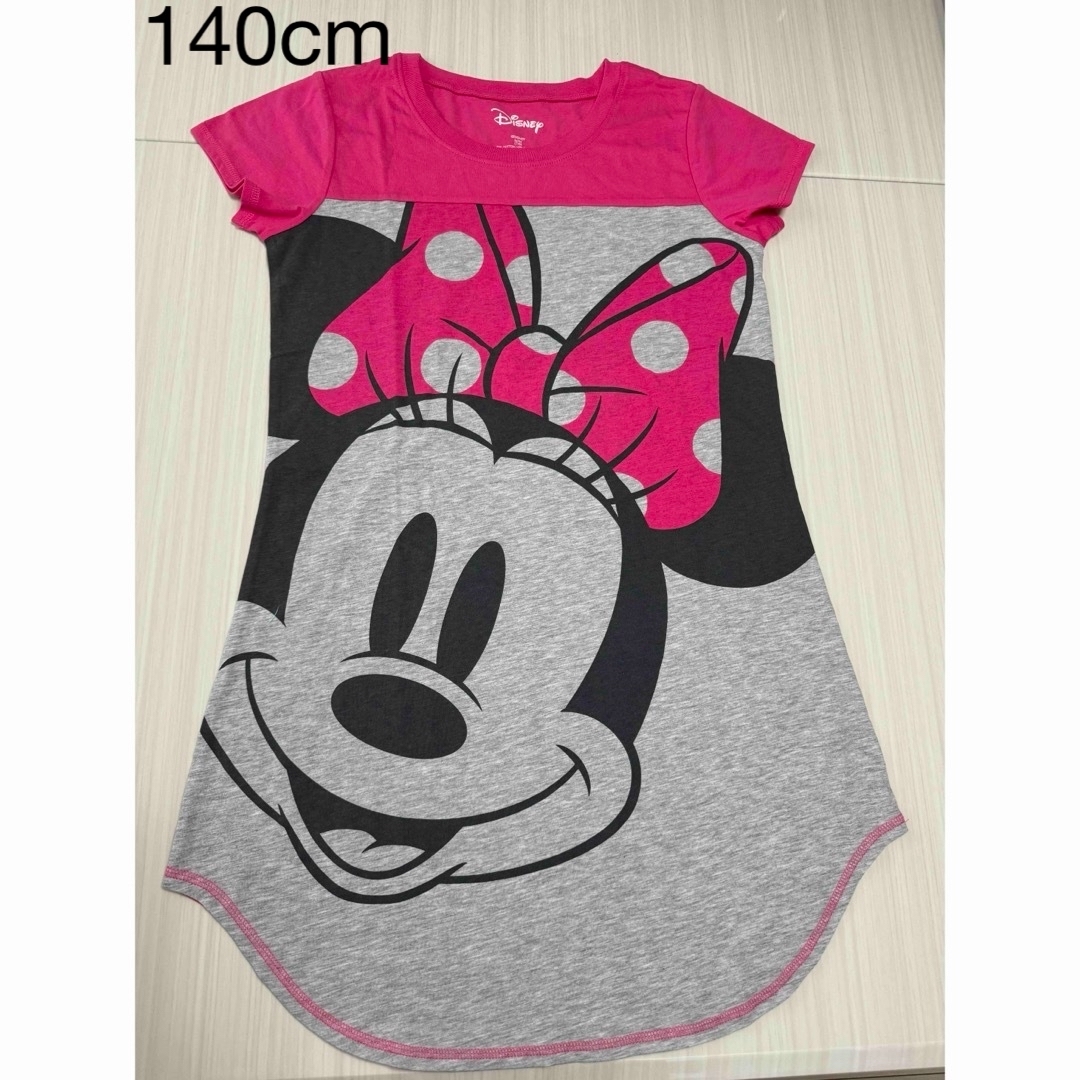 未使用　ディズニー　ミニー　ワンピース　女の子　半袖Tシャツ　140cm キッズ/ベビー/マタニティのキッズ服女の子用(90cm~)(ワンピース)の商品写真