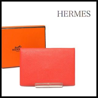 エルメス(Hermes)の【美品】HERMES エルメス　ガルヴィ　カードケース　二つ折り(名刺入れ/定期入れ)