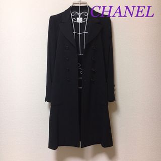 CHANEL - CHANEL シャネル コート ココマークボタン 黒