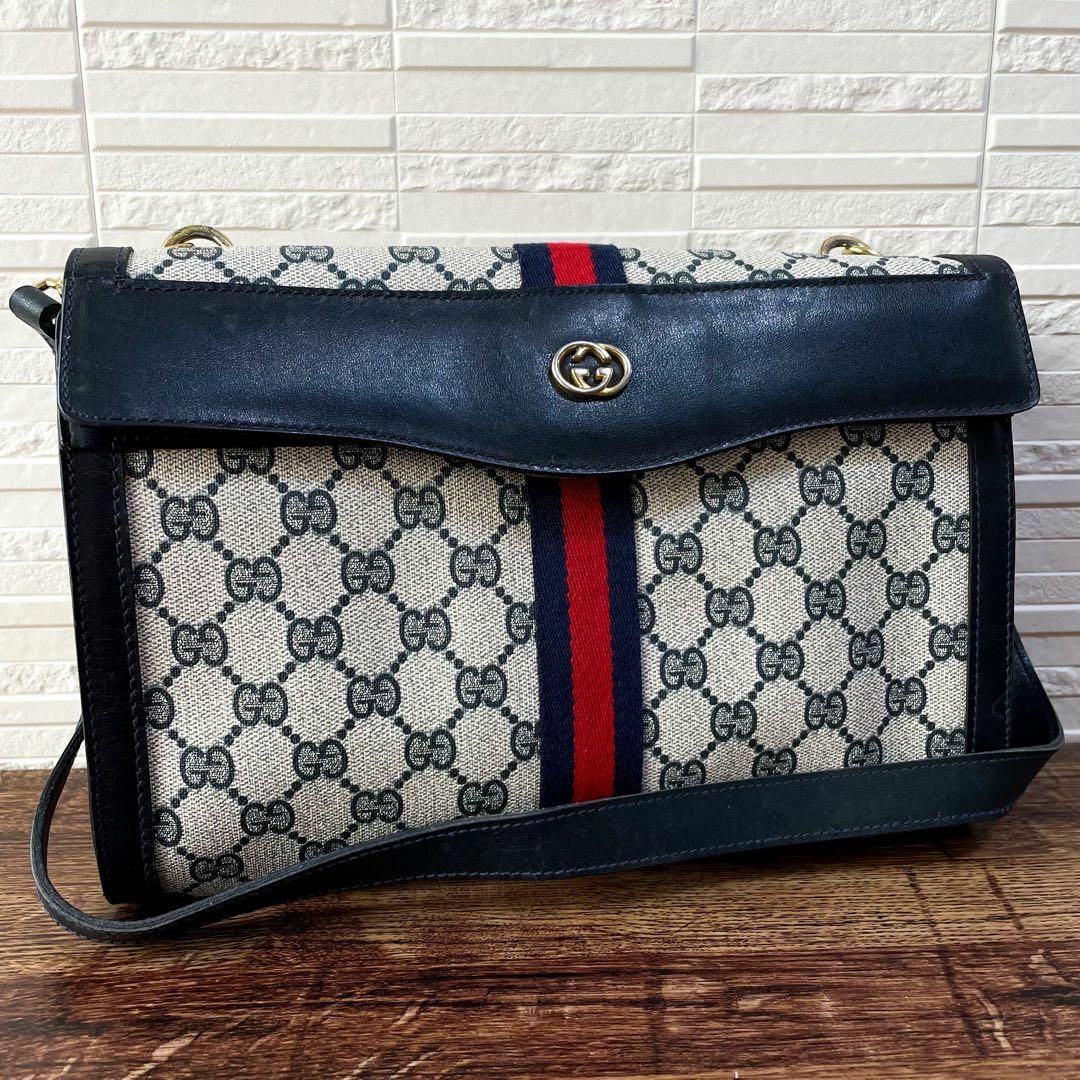 Gucci(グッチ)のグッチ シェリー ライン GG PVC×レザー ショルダー ハンド バッグ レディースのバッグ(ショルダーバッグ)の商品写真