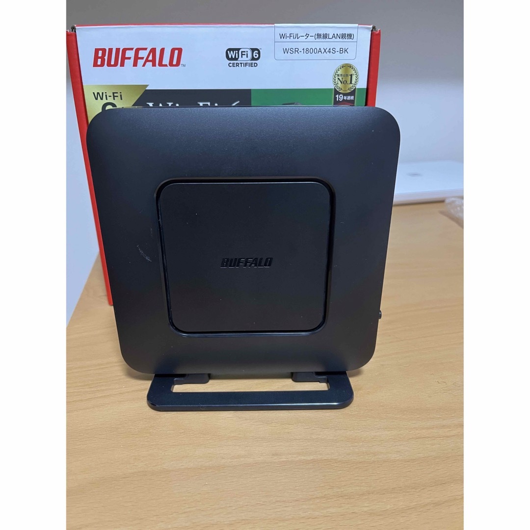 Buffalo(バッファロー)のBUFFALO Wi-Fiルーター WSR-1800AX4S-BK スマホ/家電/カメラのPC/タブレット(PC周辺機器)の商品写真