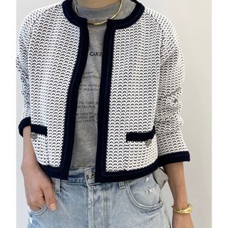 プラージュ(Plage)の新品【GIRL】ブレードトリミングニットジャケット(カーディガン)