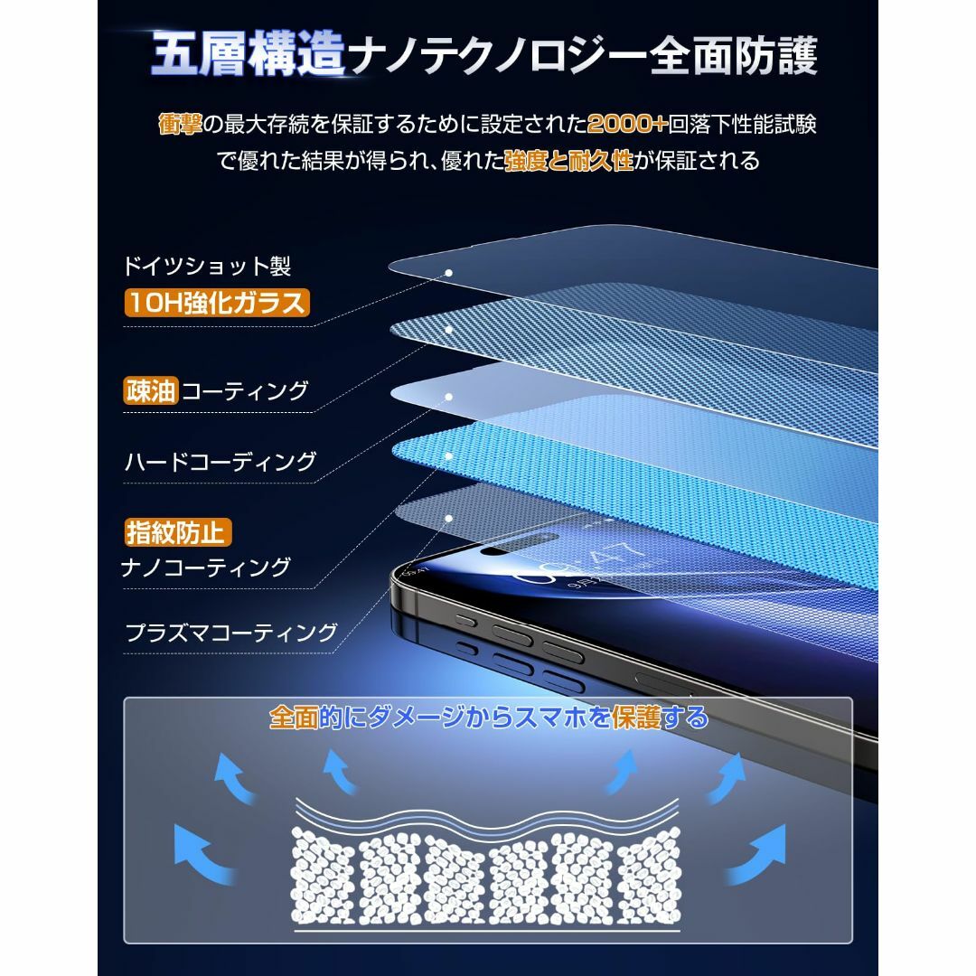 【特価商品】Gaseol iPhone 15用ガラスフィルム10H強化ガラス 2 スマホ/家電/カメラのスマホアクセサリー(その他)の商品写真