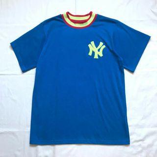 Majestic - マジェスティック　ヤンキース　Tシャツ　NY  半袖　ブルー　アメカジ　M