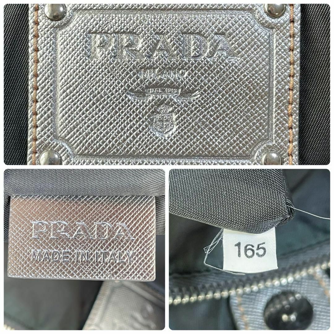 PRADA(プラダ)のプラダ ナイロン×レザー トート ショルダー バッグ シルバー カーキ レディースのバッグ(トートバッグ)の商品写真