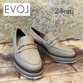 イーボル(EVOL)の極美品 【EVOL/イーボル】 プラットフォームビットローファー 24cm(ローファー/革靴)