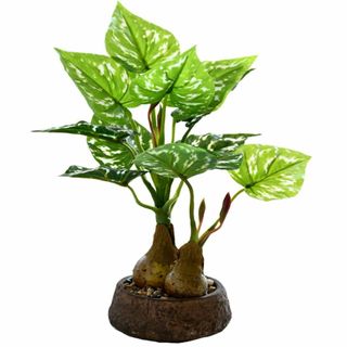 【色: D】人工観葉植物 光触媒 フェイクグリーン 人工盆栽 モンステラインテリ(その他)