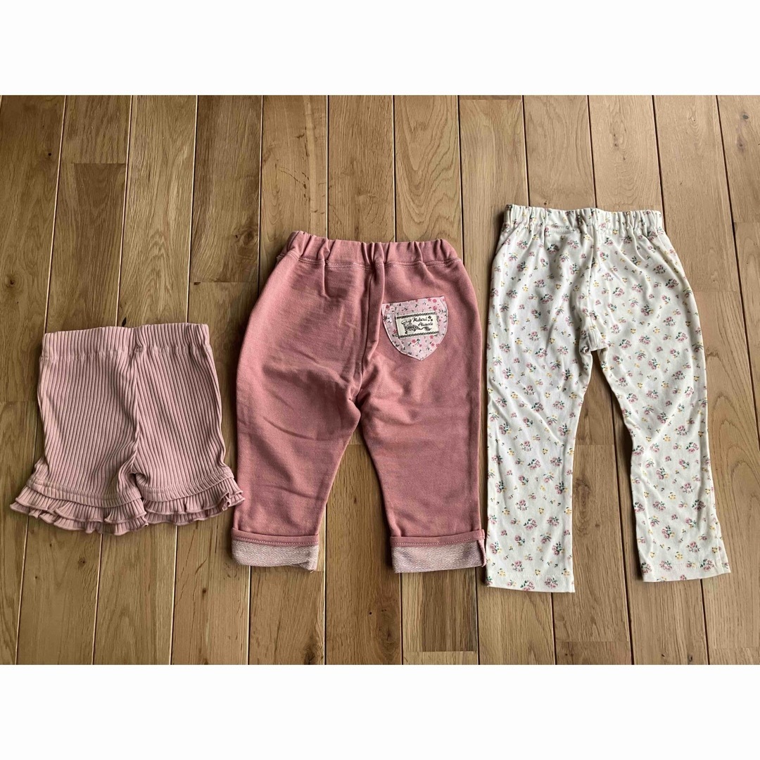 新品 女の子 ベビー ボトム ズボン セット 95センチ ピンク キッズ/ベビー/マタニティのキッズ服女の子用(90cm~)(パンツ/スパッツ)の商品写真