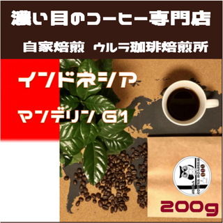 【自家焙煎 濃い目のコーヒー専門店】インドネシアマンデリンG1 200g(コーヒー)