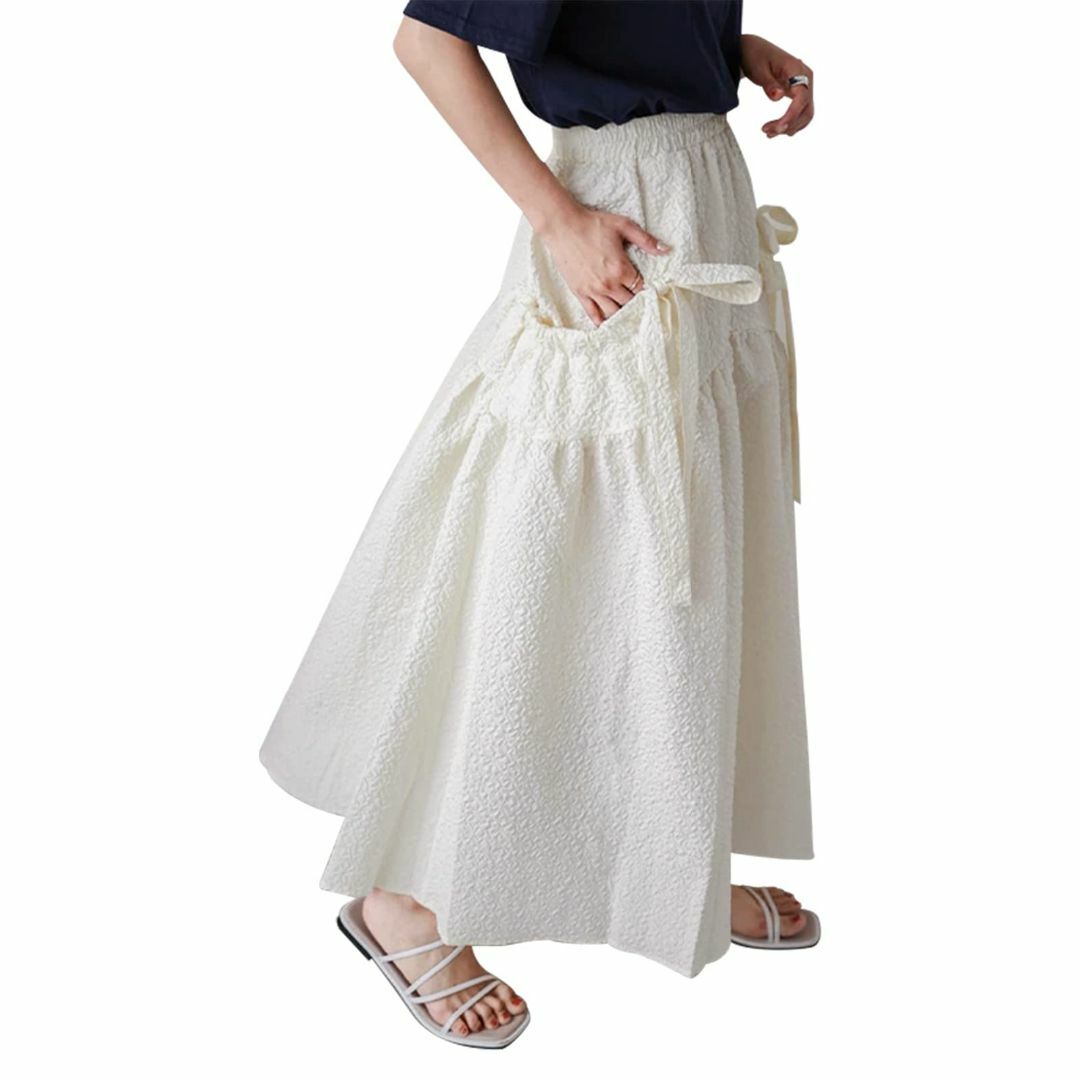 【色: 蝶結び-ホワイト】[MEME XTRA] メメエクストラ スカート レデ レディースのファッション小物(その他)の商品写真