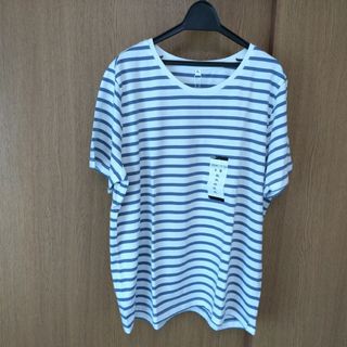 新品 未使用 ボーダー トップス 半袖 Tシャツ レディース ４Ｌサイズ(Tシャツ(半袖/袖なし))