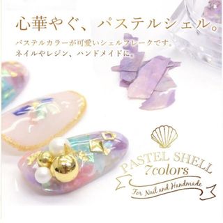 シェルフレーク ネイルパーツ 春 夏 パステル ジェル レジン ネイルアート(ネイル用品)